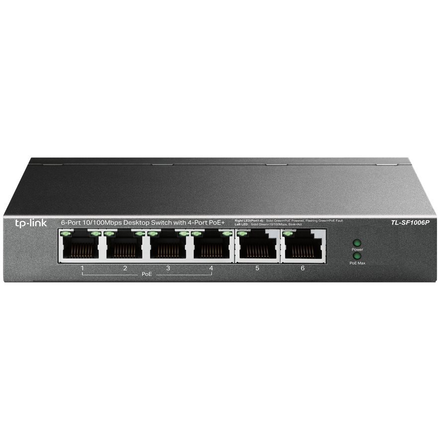  Switch ethernet Switch 6 ports 100Mbits dont 4 PoE+ 67W TL-SF1006P