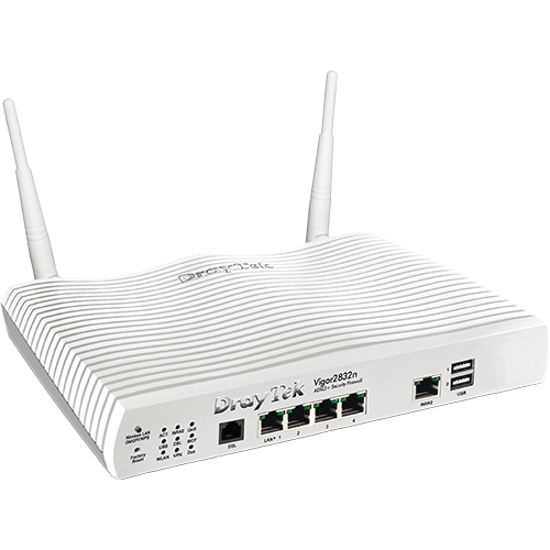   Routeurs Pro   Modem routeur ADSL2 1 Wan 4 Lan Giga 32 VPN Wifi n VIGOR2832N